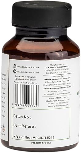 Miniatura 3 de bixa BOTANICAL Extracto de hoja de neem cápsulas vegetales amargas al 3%, 60 unidades (450 mg), hierba ayurvédica para limpiador de piel, suplemento