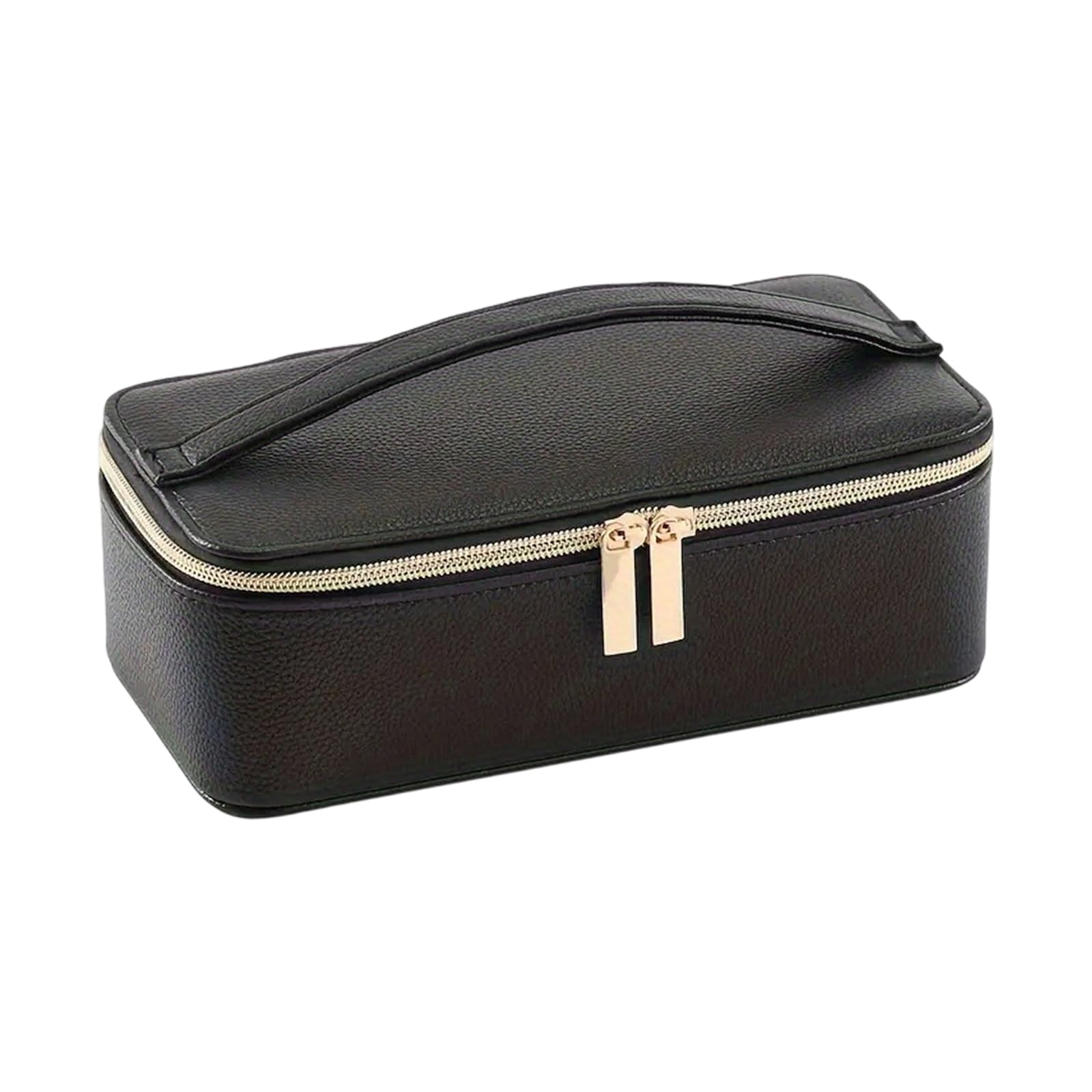 JSGHGDF Stylish PU Leather Jewelry Case with Smooth Interior and 12 Zippered Compartments PU Jewelry Planner