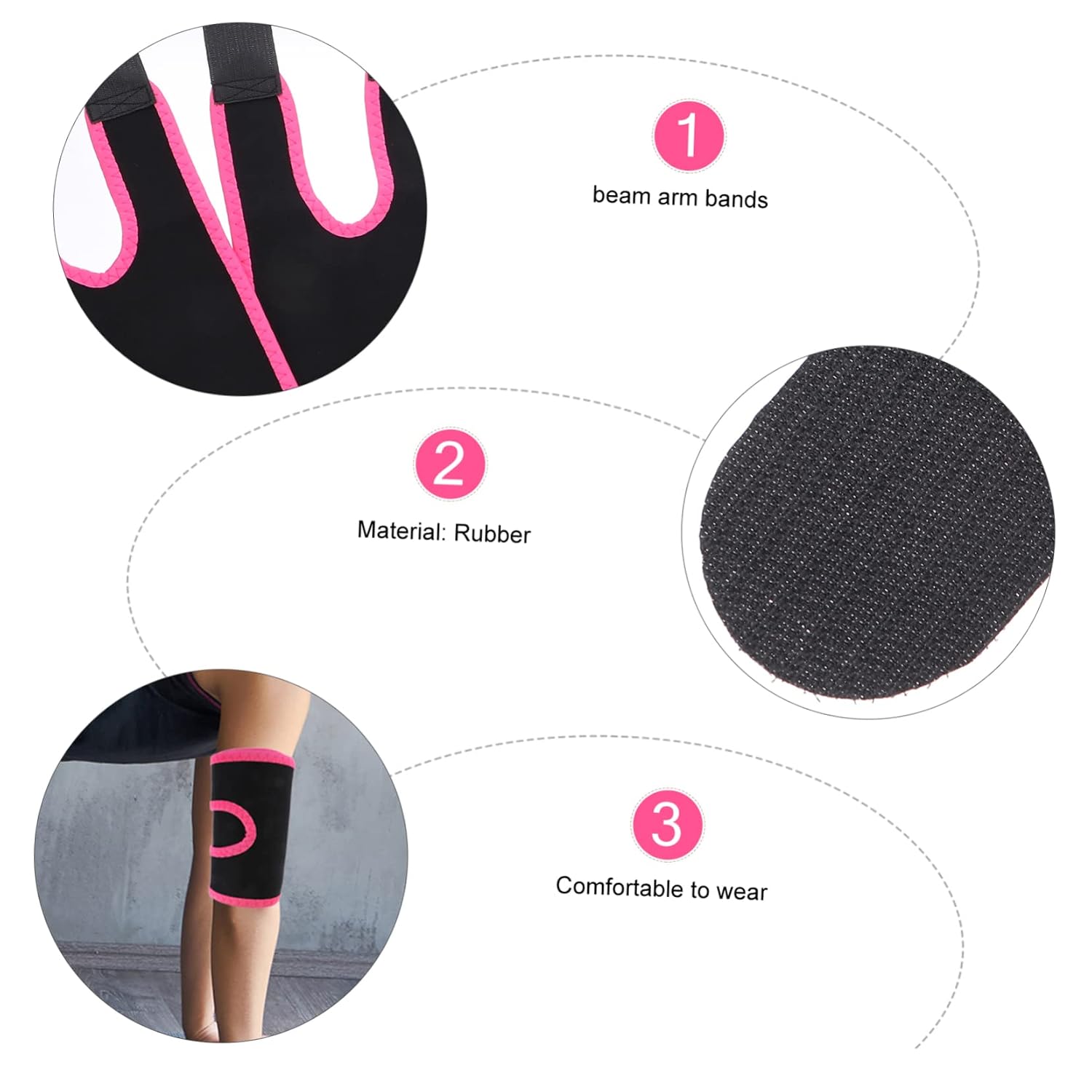 2pcs Rubber Arm Bands for Fitness and Running Arm Shaper Sweat Wicking Material Practical Armlets for Workout and