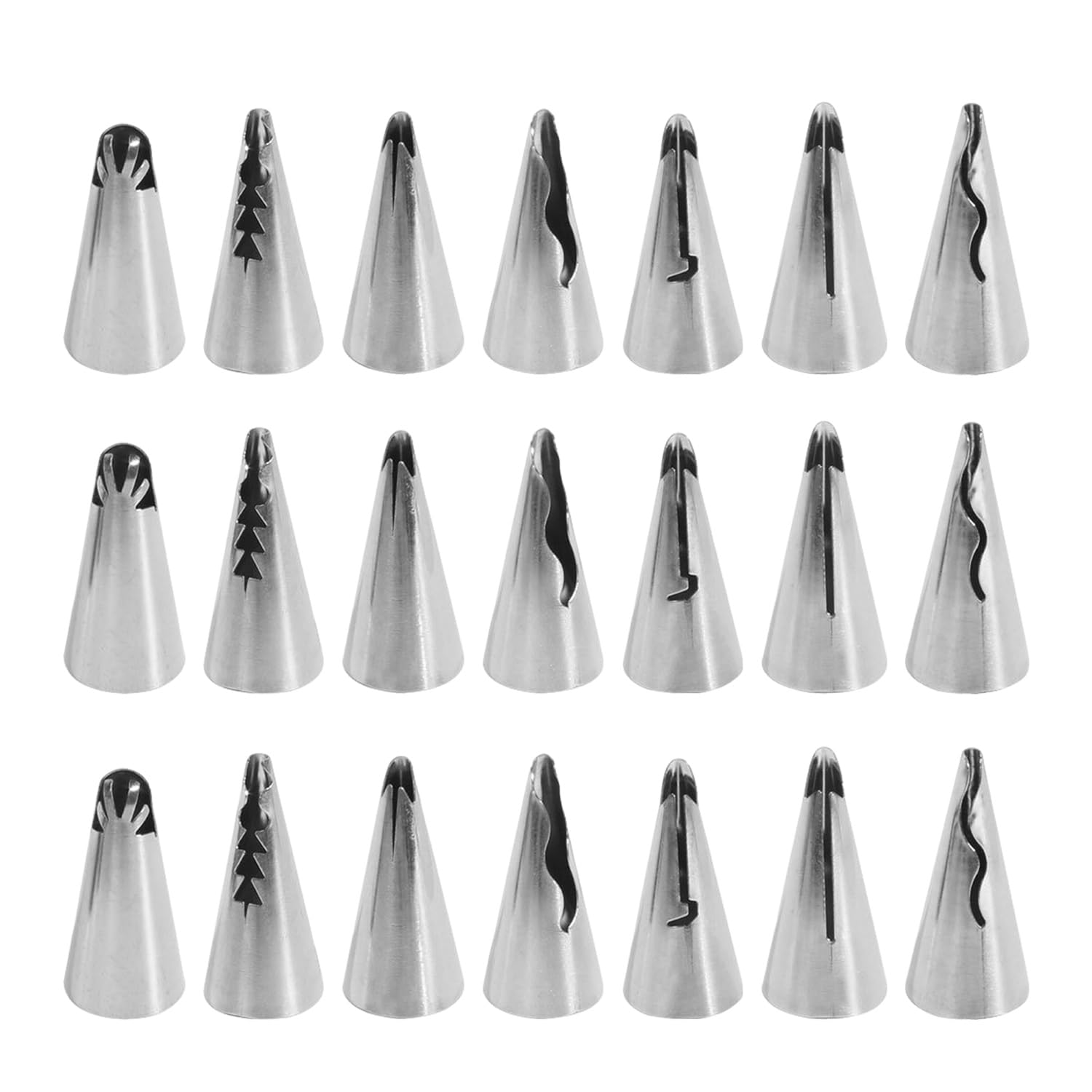UBSIUH 21 Stainless Steel Decorating Nozzle, Cake Decoration Tools, Baking Accessories, Dessert Making, Home Baking Supplies.