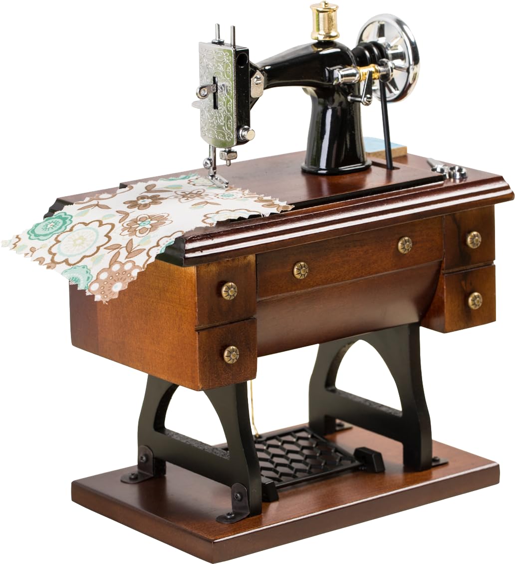 Carillon musicale vintage con macchina da cucire, in legno, meccanico, per festa della mamma, compleanno, per moglie, fidanzata, nonna, mamma, amica, suona la melodia "You Are My Sunshine