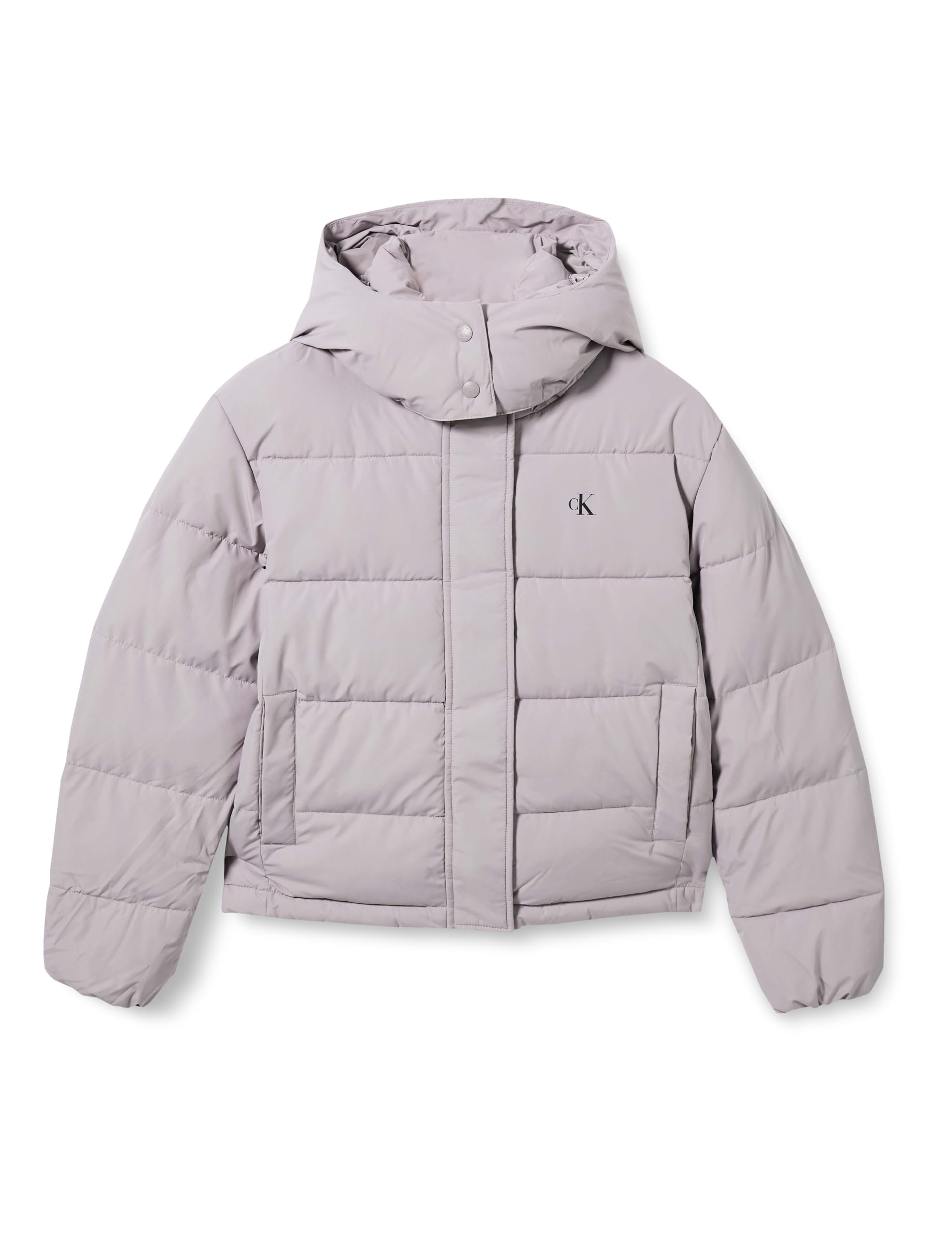 Calvin Klein Jeans Women's Grey Essential Water Resistant Rds-Certified Down Short Puffer Jacket in Size 10, Sports Direct