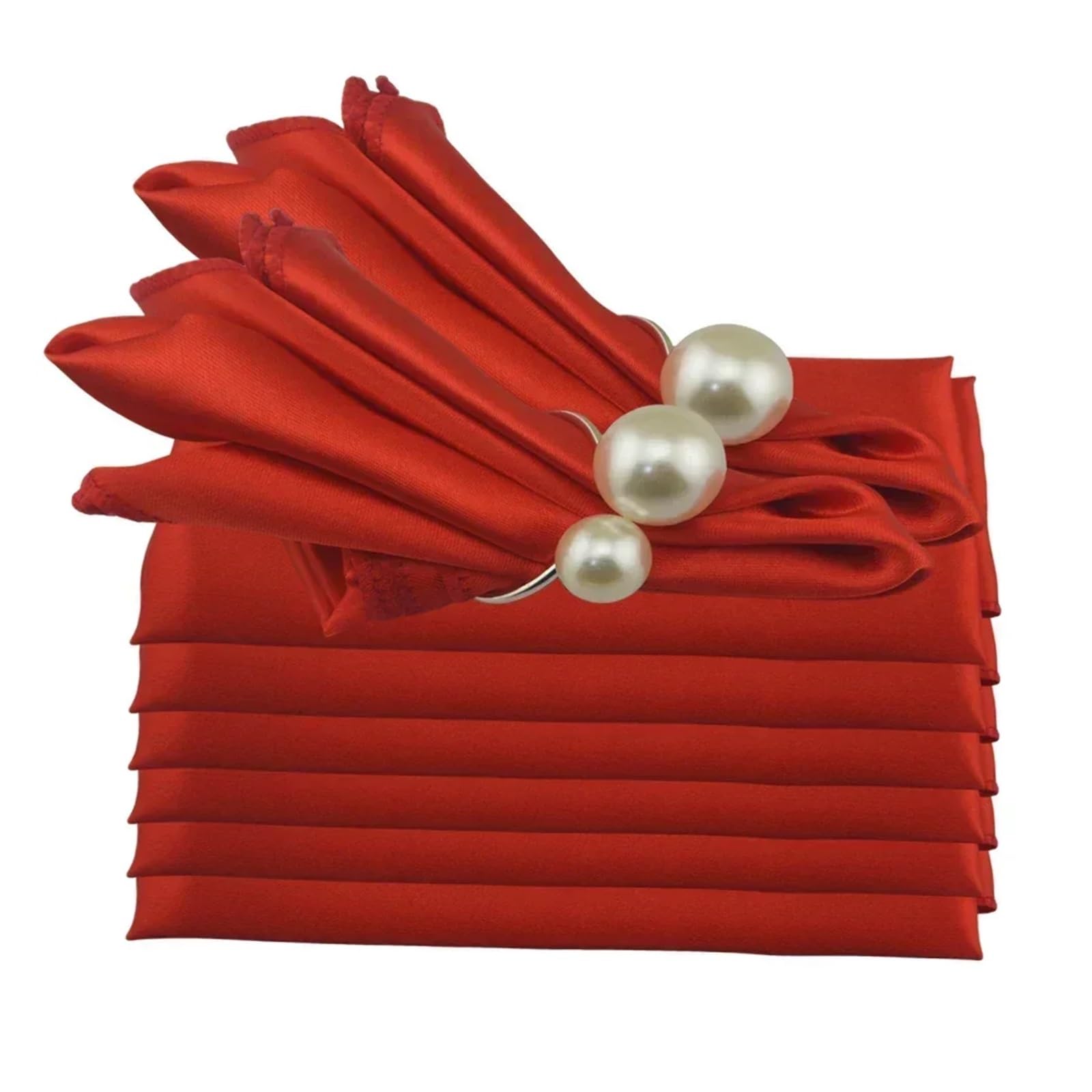 Satin Dinner Napkins 24pcs Shiny Satin Wedding Table Napkins 19"x19" Birthday Party Cloth Napkin Restaurant Coffee/Tea Towels(Red)