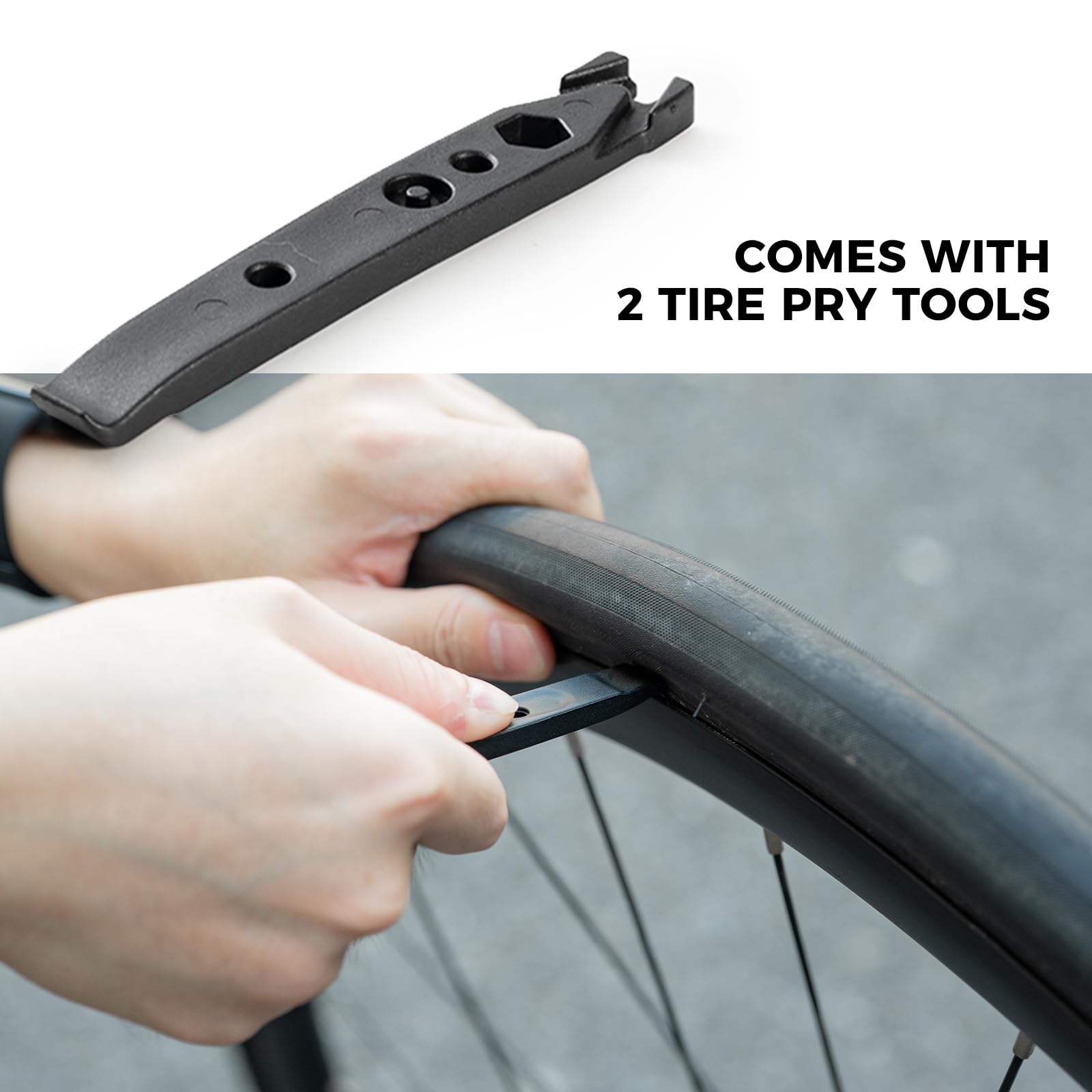 ROCKBROS 10-in-1 Fahrrad-Multitool mit Ratsche und Reifenhebern, Kompakt & Leicht, Reparaturwerkzeug für Rennrad, MTB und Unterwegs