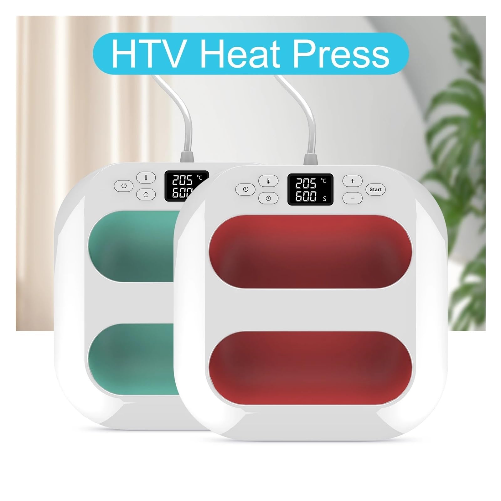 Ręczna Prasa Termiczna 9''x9'' Żelazna Szybkie Nagrzewanie Regulowany Timer Temperatury Automatyczne Wyłączanie Do Koszul Winylowych HTV S Bag(RED)
