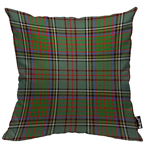 Mugod Plaid Throw Pillow Cover Classic Tartan Red Green Black