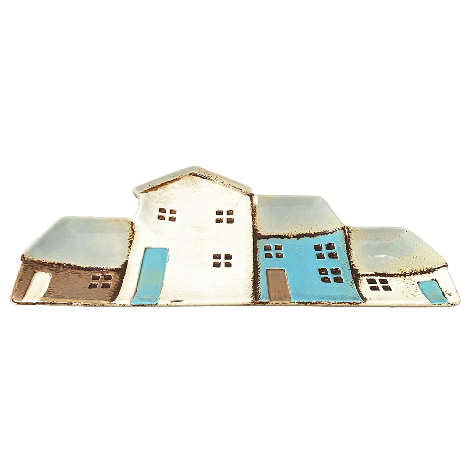 Ceramic Terraced Houses Decorative Plate Cottage Jewellery Coins Trinket Dish