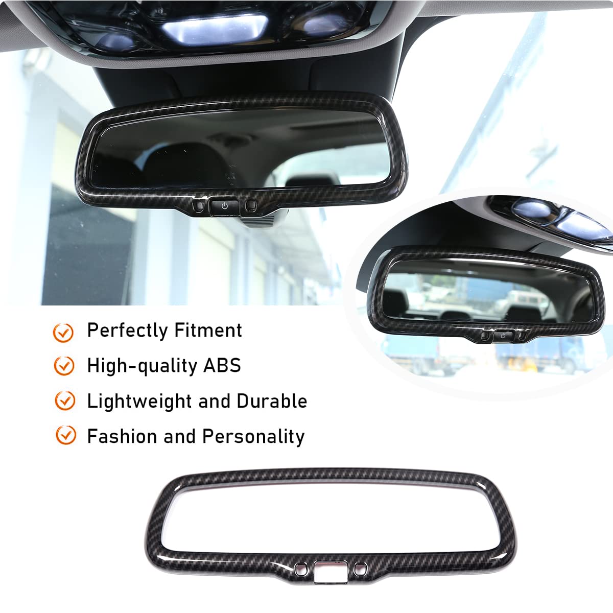 JIERS Per Alfa Romeo Giulia Stelvio 2017, Rivestimento specchietto retrovisore Interno Rivestimento Accessori Auto ABS Cromato 1pz