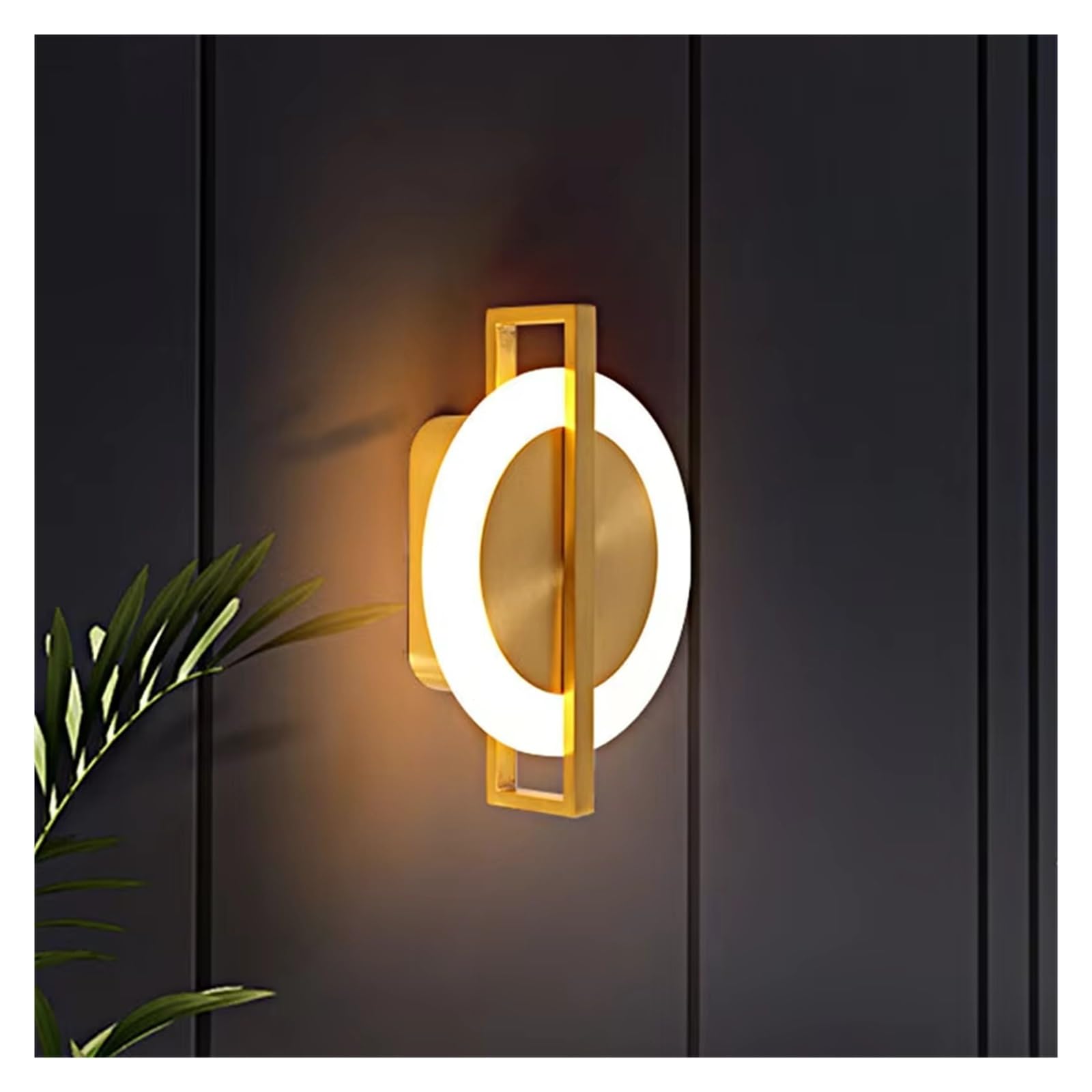 ASerZenith Copper Light Luxury Aisle Wall Lamp Porch Corridor Cloakroom Led Lighting,Cool White-10 * 26Cm