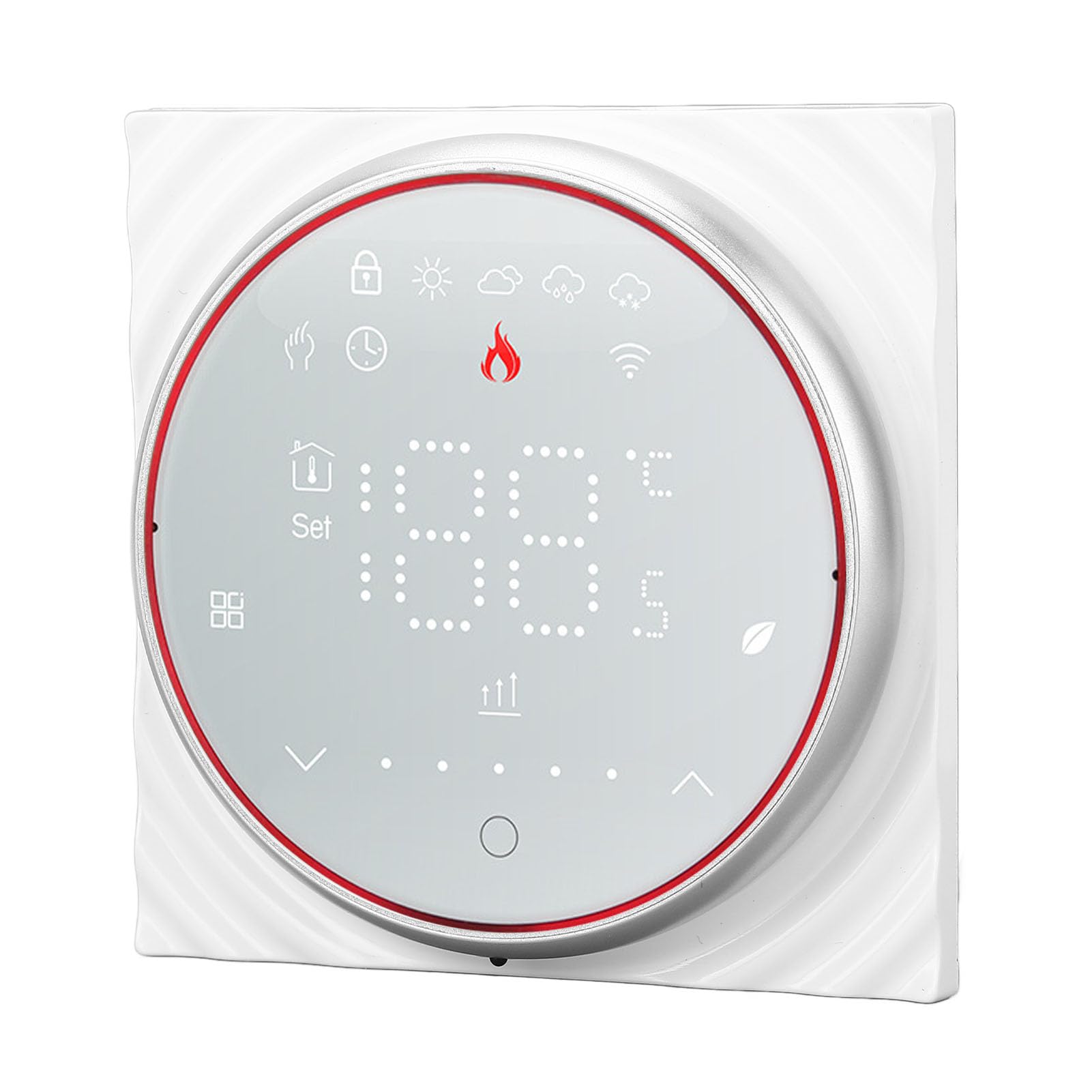 FTVOGUE Inteligentny Termostat Domowy, Programowalny Regulator Temperatury z Wyświetlaczem LED, Zakres Temperatur od 5 do 95°F dla Domowych Systemów Grzewczych (WHITE)