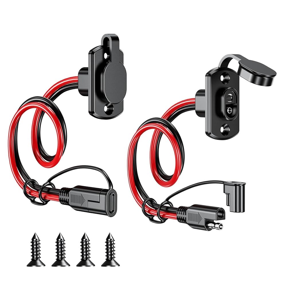 Jnchdghwa SAE Quick Connect Harness 2 Pack, 12AWG Male to Female Extension Cord SAE Adapter 1FT