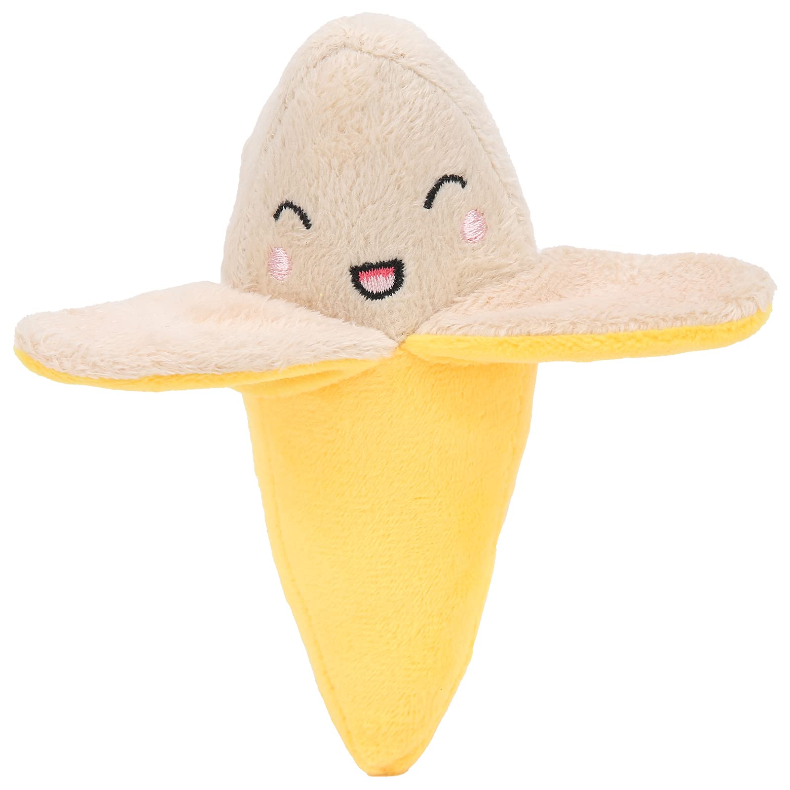 Banana Peel Shape Plush Toy, Squeaky Plush Toy Pendant with Cartoon Pattern Design for Stroller, Handbag, Key Chain, Suitable for Children Under 3 Years Old