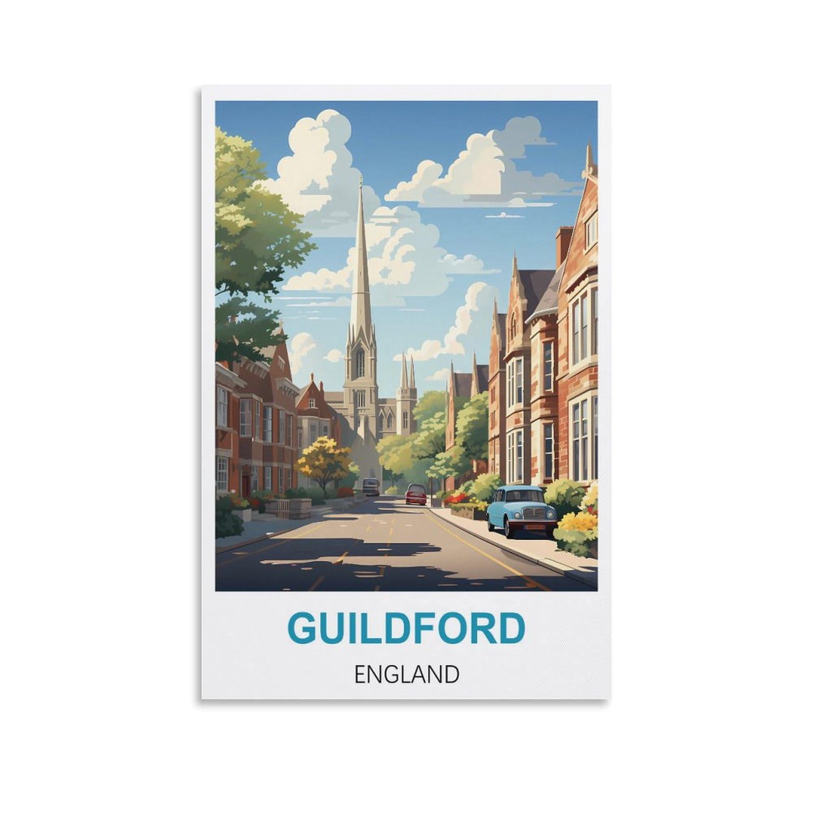 EZMLFA DIY Diamond Painting,Guildford England 5D Diamond Art DIY Cross Stitch Crystal Rhinestone Embroidery Pictures Craft for Home Wall 30x40cm