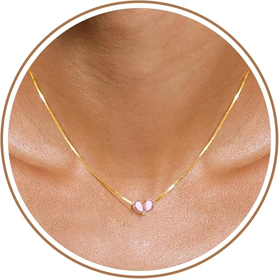 Birthstone Necklace for Women Dainty Gold Necklace with 2 Birthstone Christmas Stocking Stuffers Teen Girl Gifts Trendy Stuff Birthday Gift Moms 2025 Graduation Gift Adjustable Anniversary Jewelry for Daughter Girlfriend Friend