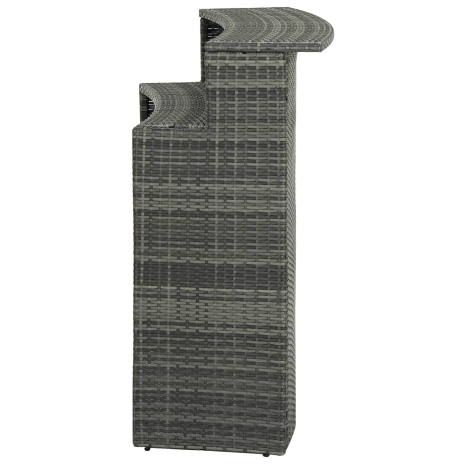 Mesa Alta de jardín ratán sintético Gris 120x55x110 cm Mesa De Bar Alta para Cocina Mesa Plegable Cocina