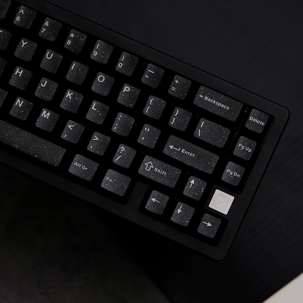 Sumgsn 114 Keys Doubleshot Translucent Keycaps, Glitter Black keycaps, Cherry Profile Keycap Set for 60% 65% 75% Mechanical Keyboard Cherry Mx Switches