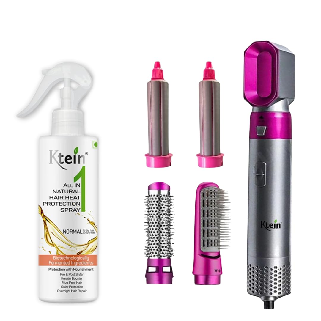 Ktein Hair Styling Combo | All-in-1 Natural Heat Protection Spray 200ml with Fermented Argan Oil & 5-in-1 Hot Air Styler | Blow Dry, Straighten, Curl, Volumize & Style with Heat Protection-picture-16