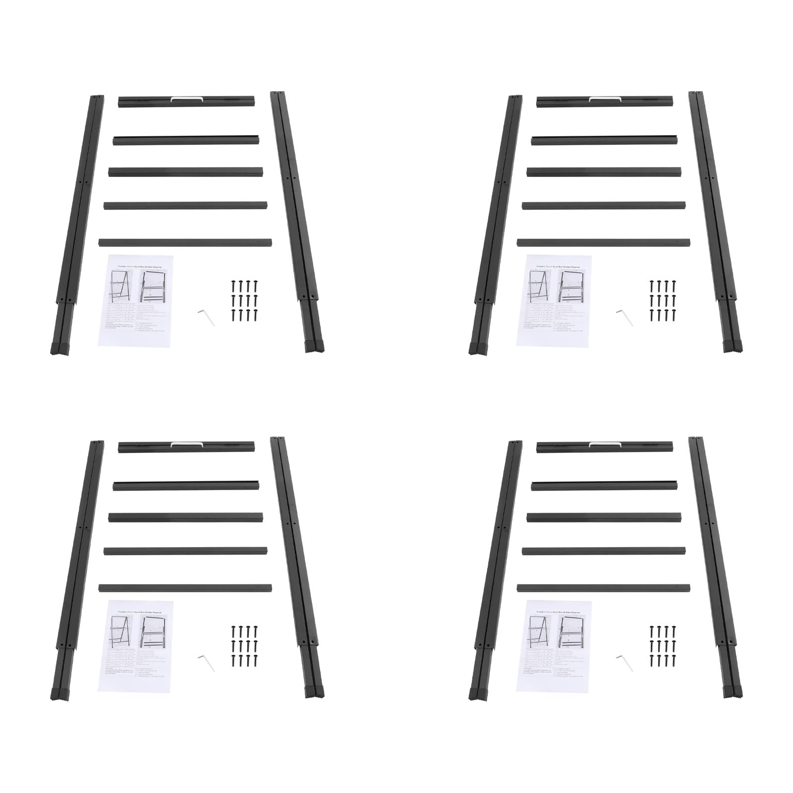 Portacarteles de doble cara en forma de A de hierro y tubo galvanizado, resistente, negro, 4 unidades, para carteles publicitarios de hasta 60 x 90 cm, ideal para tiendas, exposiciones, eventos y