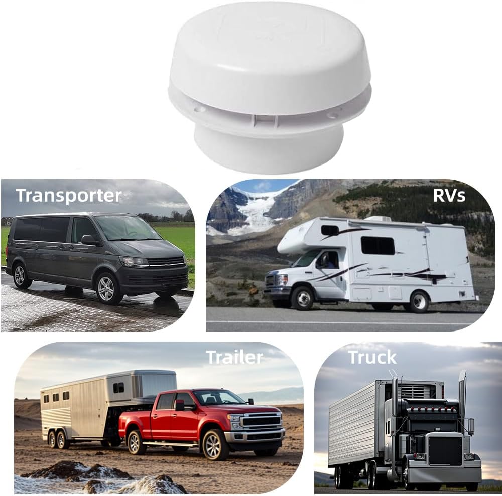 12V RV Motorhome Roof Vent Ventilation ABS Roof Ceiling Exhaust Fan Cover for Yacht, Exhaust Cooling Fan Housing, Marine Boat, RV, Trailer, Motorhome(Without Fan, Without indoor air outlet)