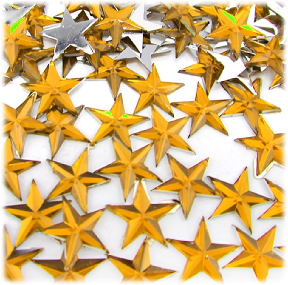 The Crafts Outlet 1,000pc Loose Flatback Acrylic Rhinestones Star 12mm- Flatback Crystal Clear