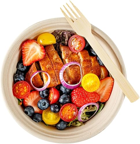 Miniatura 9 de Restaurantware Bambuddha - Tenedores de madera de 7 pulgadas, 100 tenedores de bambú desechables, acabado suave y duradero, cubiertos sostenibles de