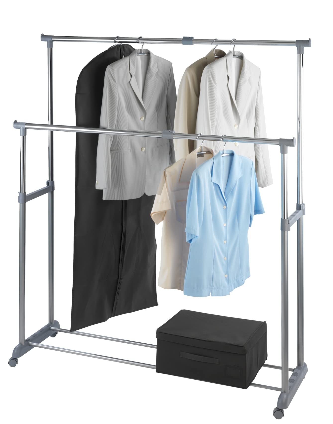 Kledingrek 100 cm Zwart op Wielen – Ronde Buis CIC118 | Gruppo Corso