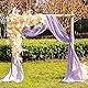EBETA Hochzeit Querbehang Freihanddeko für Hochzeitsbogen & Traubogen Himmelbett Vorhänge Gardine für Fenster Deko aus Chiffon-Stoff (Lila, 600x145 cm)