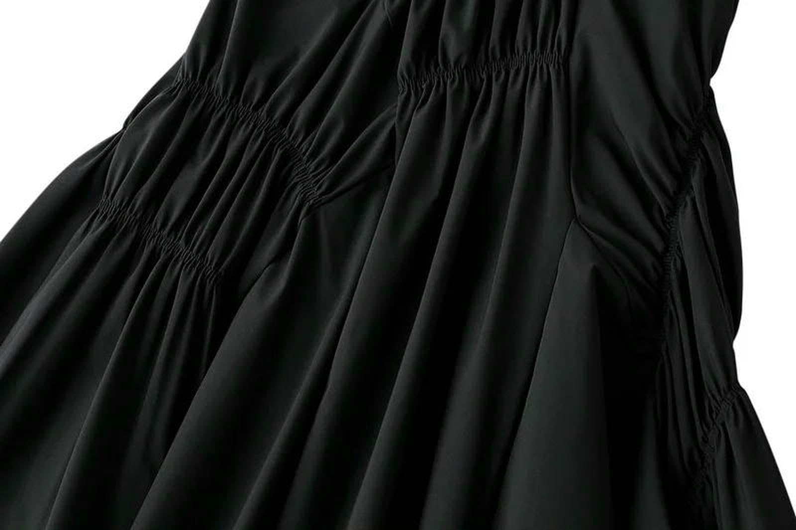 Gonna Lunga Elegante A Pieghe Slim da Donna Casual Vita Alta Asimmetrica Nera Svasata Gonne Primavera-Bianco-Taglia Unica