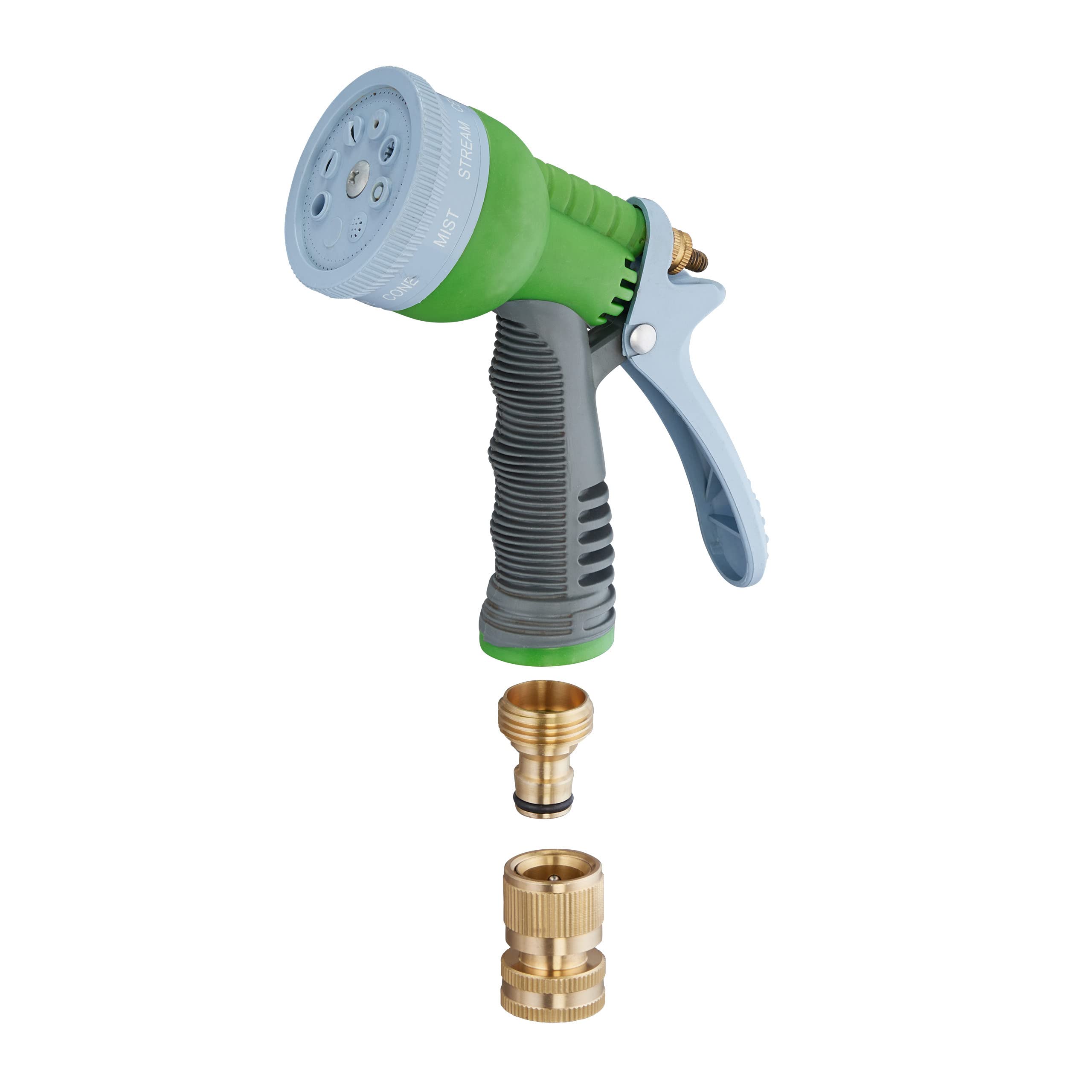 Relaxdays Adaptateur de Tuyau d'arrosage en Lot de 3, 3/4'', Laiton, raccord Rapide pour Tuyau d'arrosage, Couleur Or