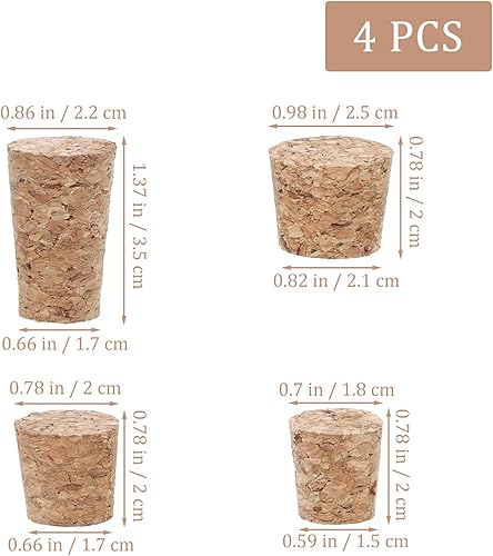 Miniatura 3 de Toddmomy 4 tapones de corcho para botellas de vino, corcho de madera suave, tapón de botella de cerveza de madera para fabricación de vino
