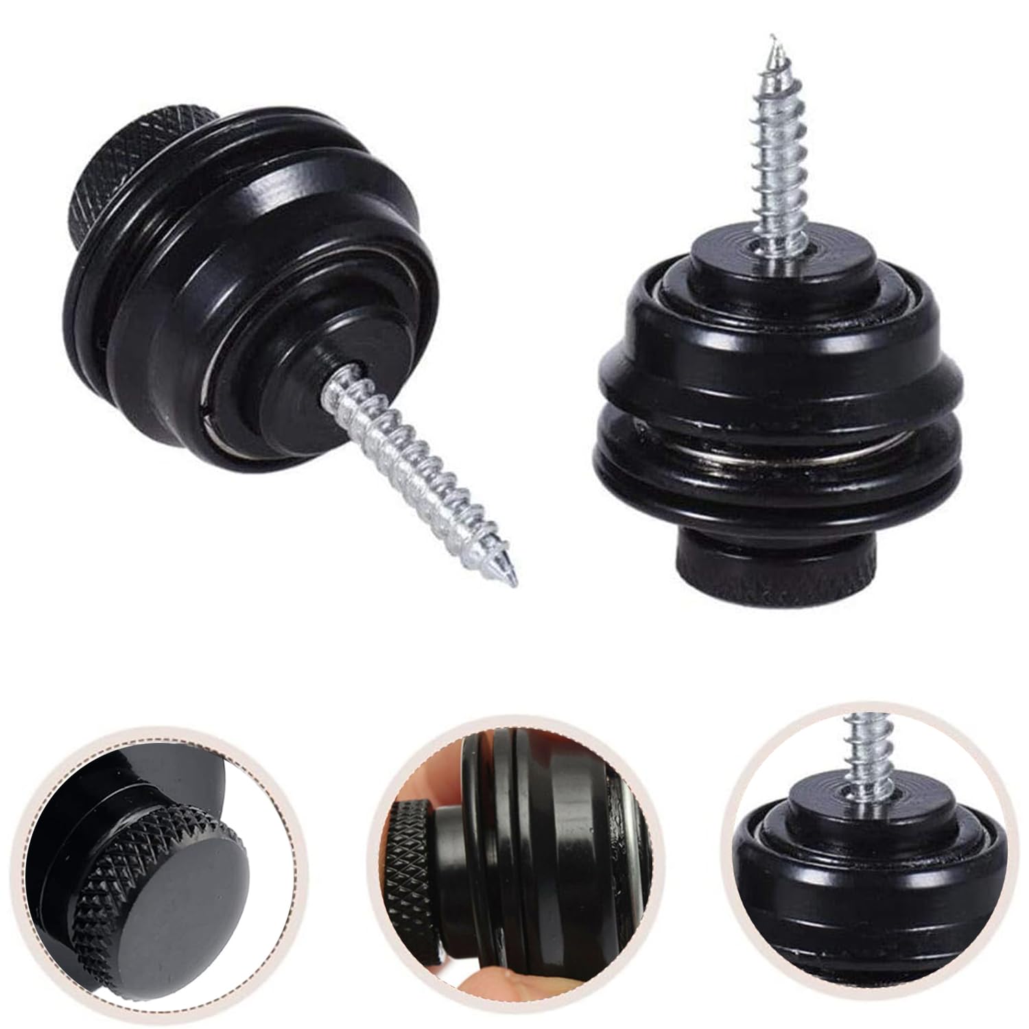 Bestgle 4 Boutons De Verrouillage De Sangle De Guitare à Déclenchement Rapide - Or