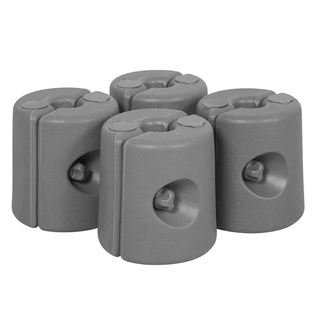 LIVHOME Gazebo Weights | Set of 8 | Gazebo Leg Weights Fill with Sand or Water | Pole Anchor for Outdoor/Garden Gazebos, Marquees, Market Stalls, Party Tents | Weather Resistant Plastic | Grey — image 1