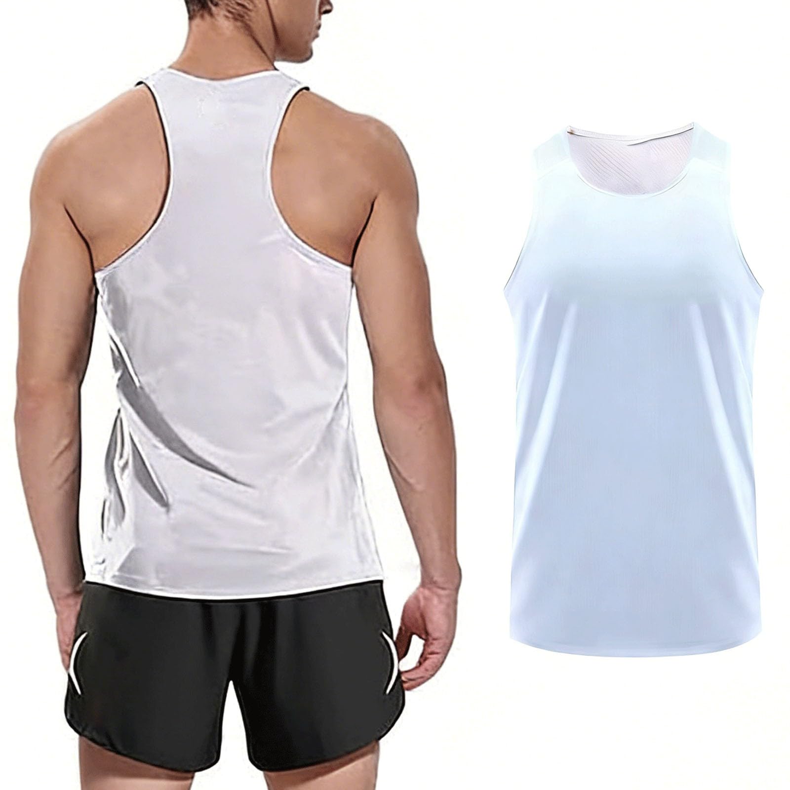 CHUNOTU - Paquete de 3 camisetas sin mangas para hombre, secado rápido, transpirables, atléticas, para entrenamiento, correr, verano, camiseta sin mangas