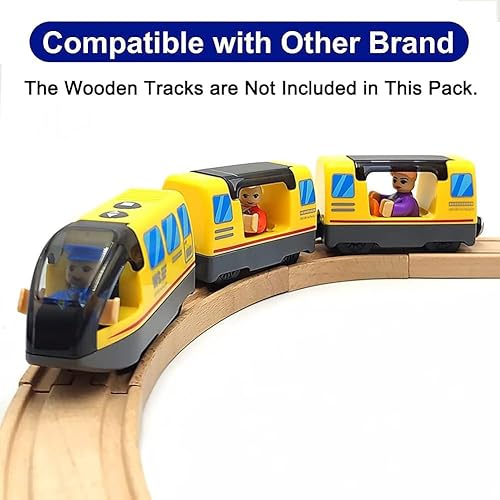 Miniatura 6 de Juego de tren de locomotora a pilas para vías de tren de madera, conexión magnética, potente juego de tren bala compatible con Thomas, Brio, Melissa