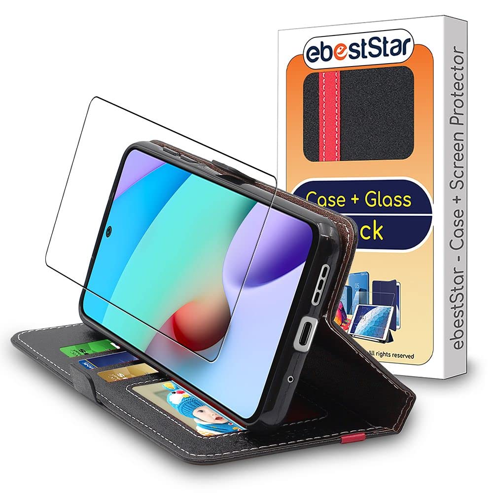 ebestStar - Cover per Xiaomi Mi Note 10, Mi Note 10 Pro, Custodia Libro Protezione Portafoglio, Pelle PU Porta Carte, Nero/Rosso