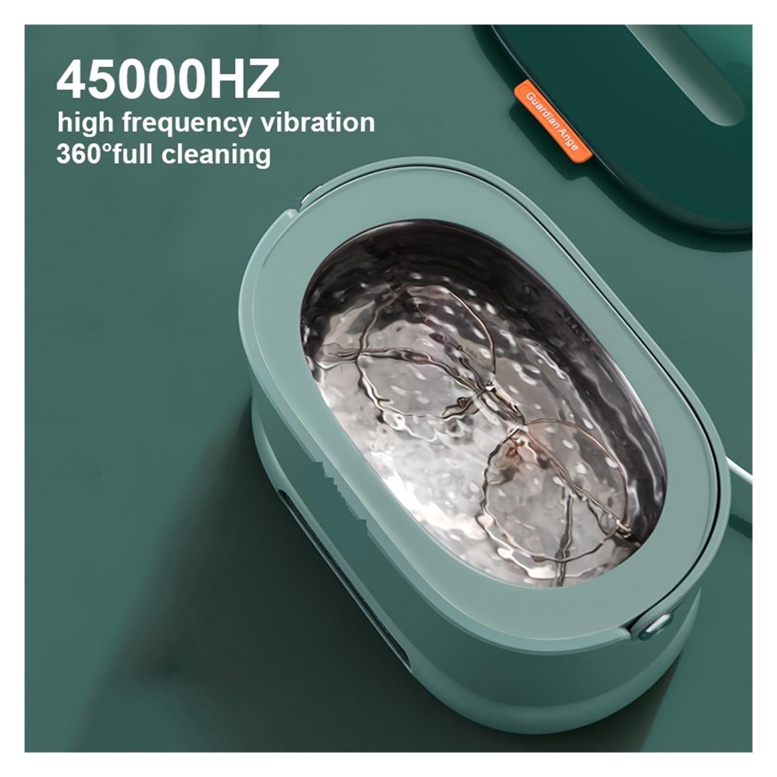 Sonic Cleaner, 500ml Przenośna Myjka Ultradźwiękowa Domowa Komercyjna Maszyna Czyszcząca 4 Tryby Czyszczenia 45000HZ Okulary Narzędzia Jubilerskie Cleaner(Green)