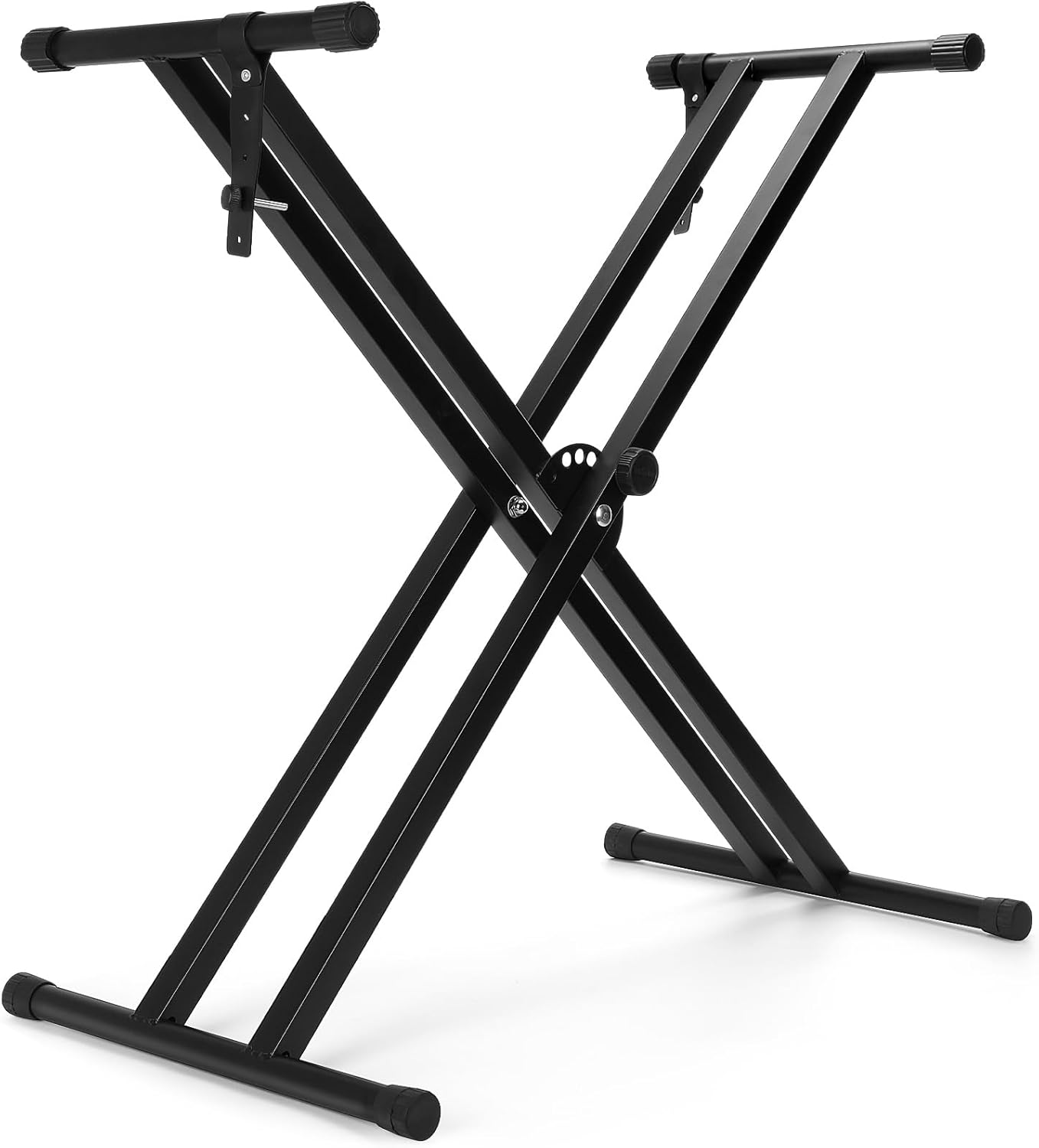 Yeshone Double X Piano Keyboard Stand Pre Assembled Adjustable Portable Heavy Duty Music with Locking Straps for 54 61 88 Keys Electric Pianos Digital Table Stand, Black