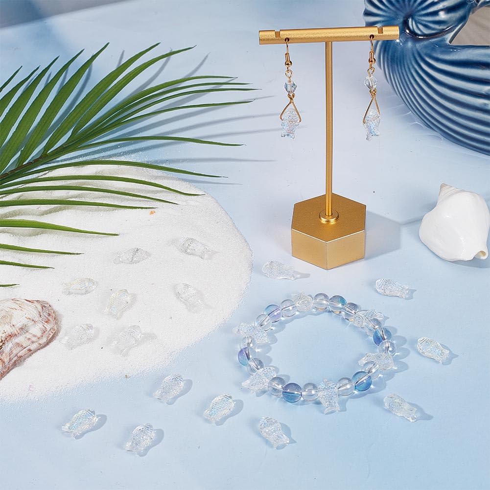SUNNYCLUE 100 Stück Silberne Fischperlen – 10 Stile, Metalllegierung | Für Schmuckherstellung, DIY Armbänder, Halsketten & Deko