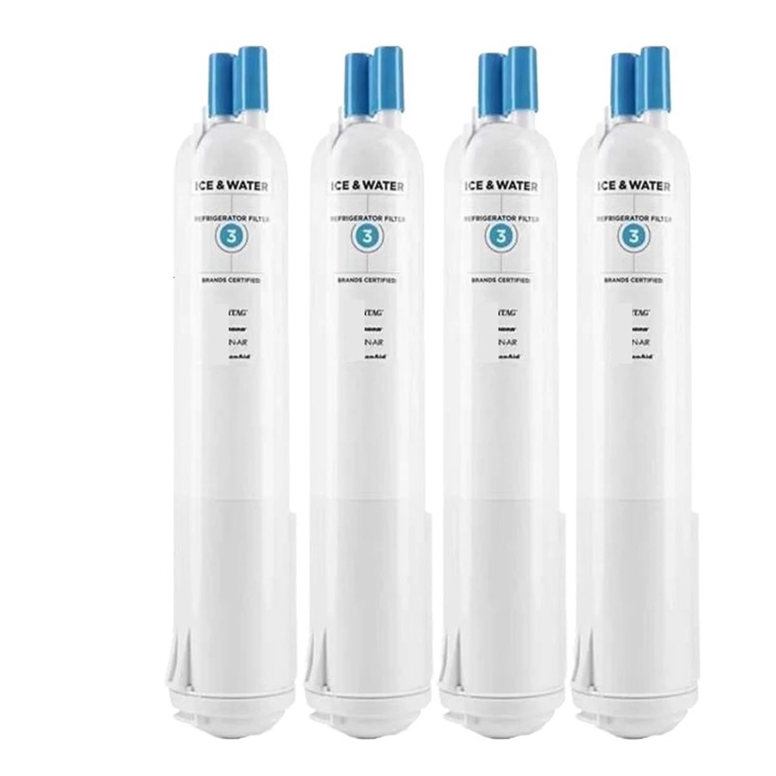 EDR3RXD1 Sostituzione del filtro dell'acqua for frigorifero, compatibile con Maytag, compatibile con Whirlpool, compatibile con KitchenAid, 4396841 4396710 W10193691 Filtro 3 P2RFWG2 9030 9083(4Pcs)