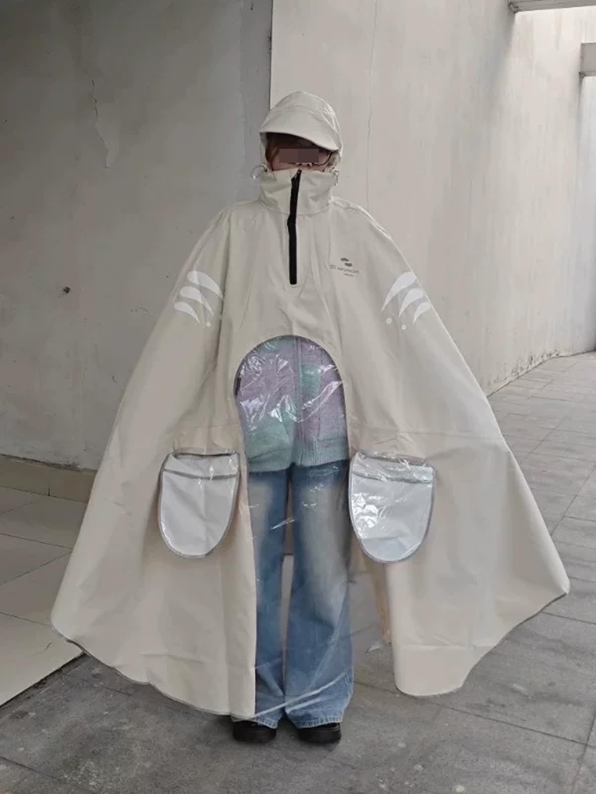 Poncho Surdimensionné Allongé pour Moto et VéLo ÉLectrique | pour VéLos ÉLectriques, ÉTanche, Unisexe, Double Place, Bandes RéFléChissantes pour Une SéCurité Accrue La Nuit