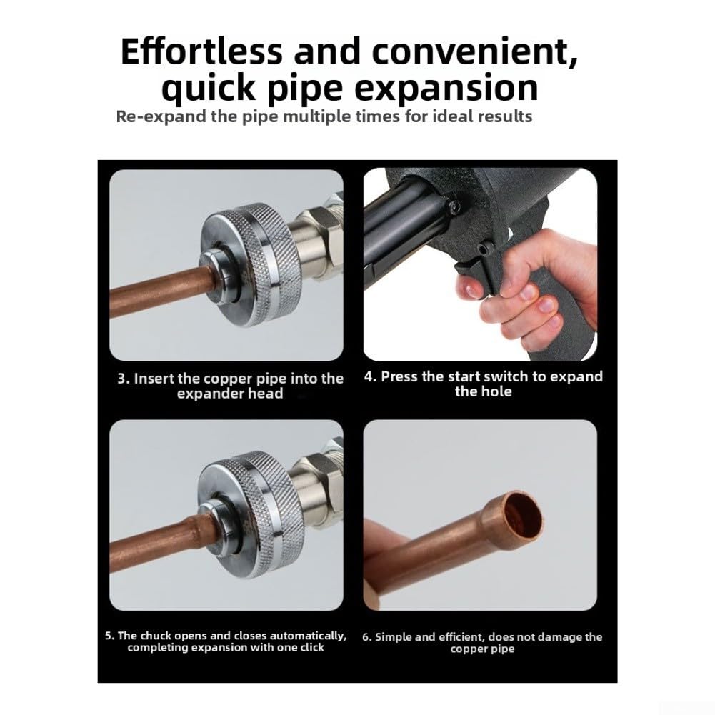 HVAC Copper Tube Expander Head - Strumento di svasatura pneumatico-idraulico per installazione di refrigerazione (0,6 cm)