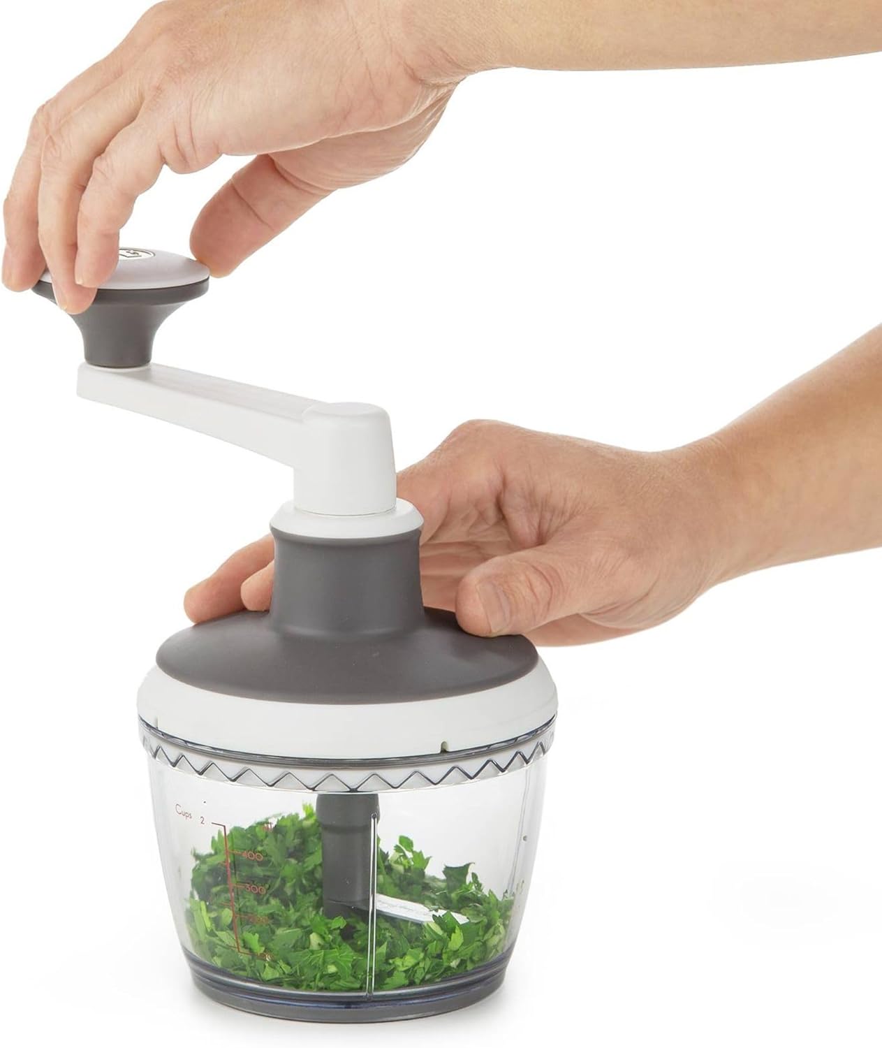 PL8 High-Speed Mini Chopper – Compact Manual Food Processor with Dual-Sided Stainless Steel Blades, Soft Grip Lid & Non-Skid Base, 2 Cup Capacity, Ideal for Herbs, Salsas, Sauces, and Purees