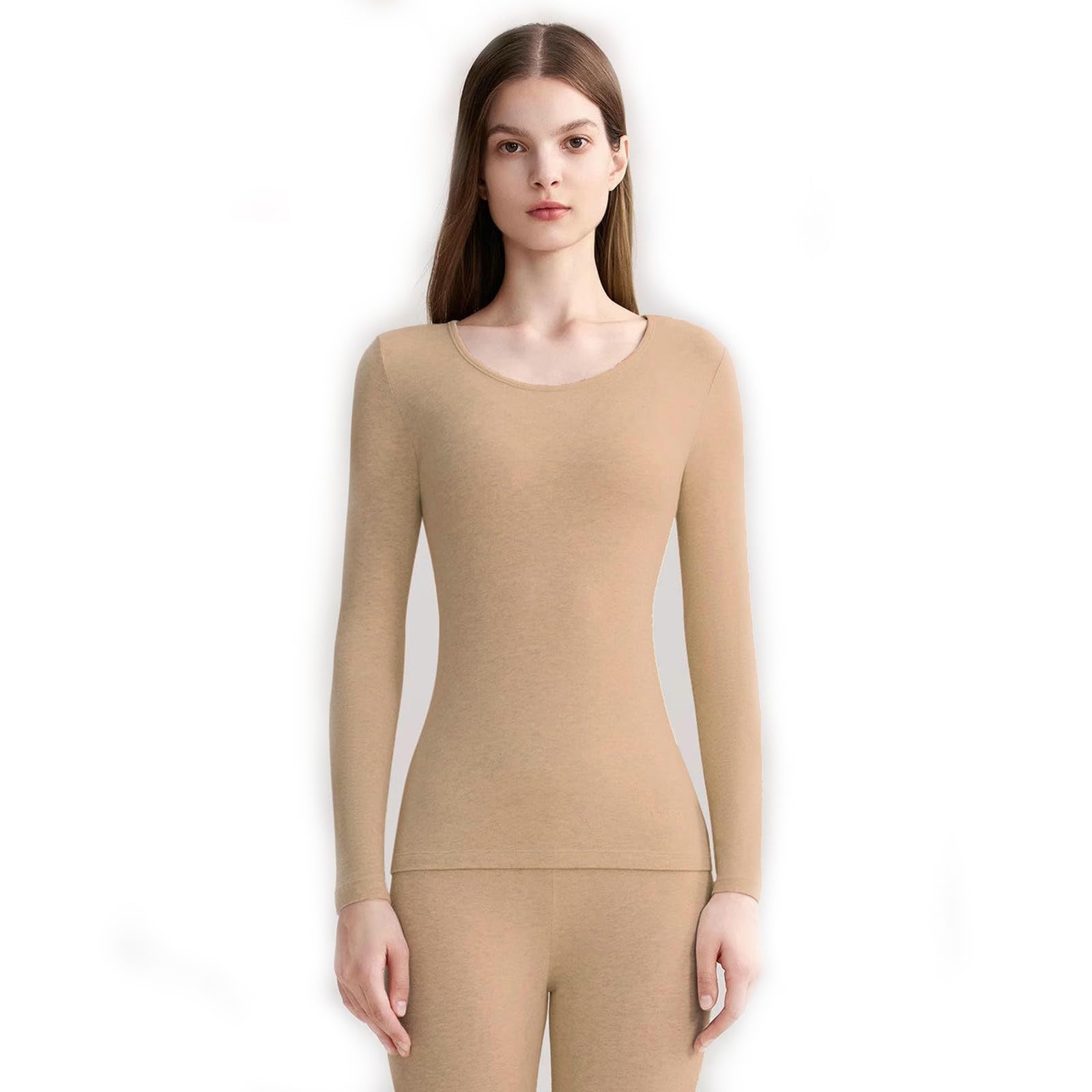 Intimo Termico Cappotto Autunnale in Fibra di bambù E Abito Lungo per Uomo Donna, Girocollo Stile Sottile-Grigio Ferro (Stile Maschile)-3XL (140-160 Libbre)