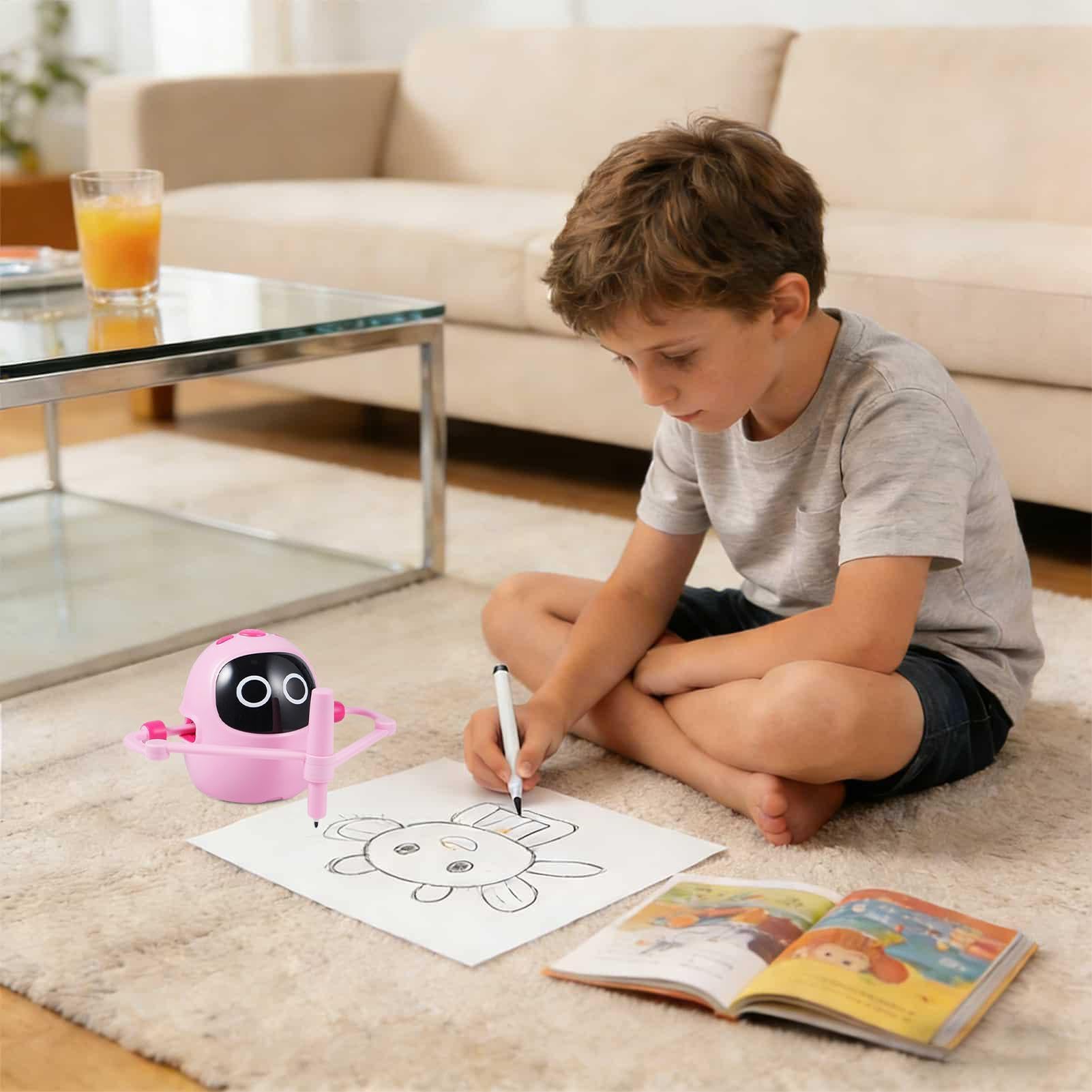Robot Rysujący Dla Dzieci,Interaktywna zabawka edukacyjna | Automat Do Rysowania Z 100 Kartami I 5 Pisakami,Na Urodziny Dom Szkoła Klasa Pokój Zabaw Przyjęcie Dzieci W Wieku 3-12 Chłopcy