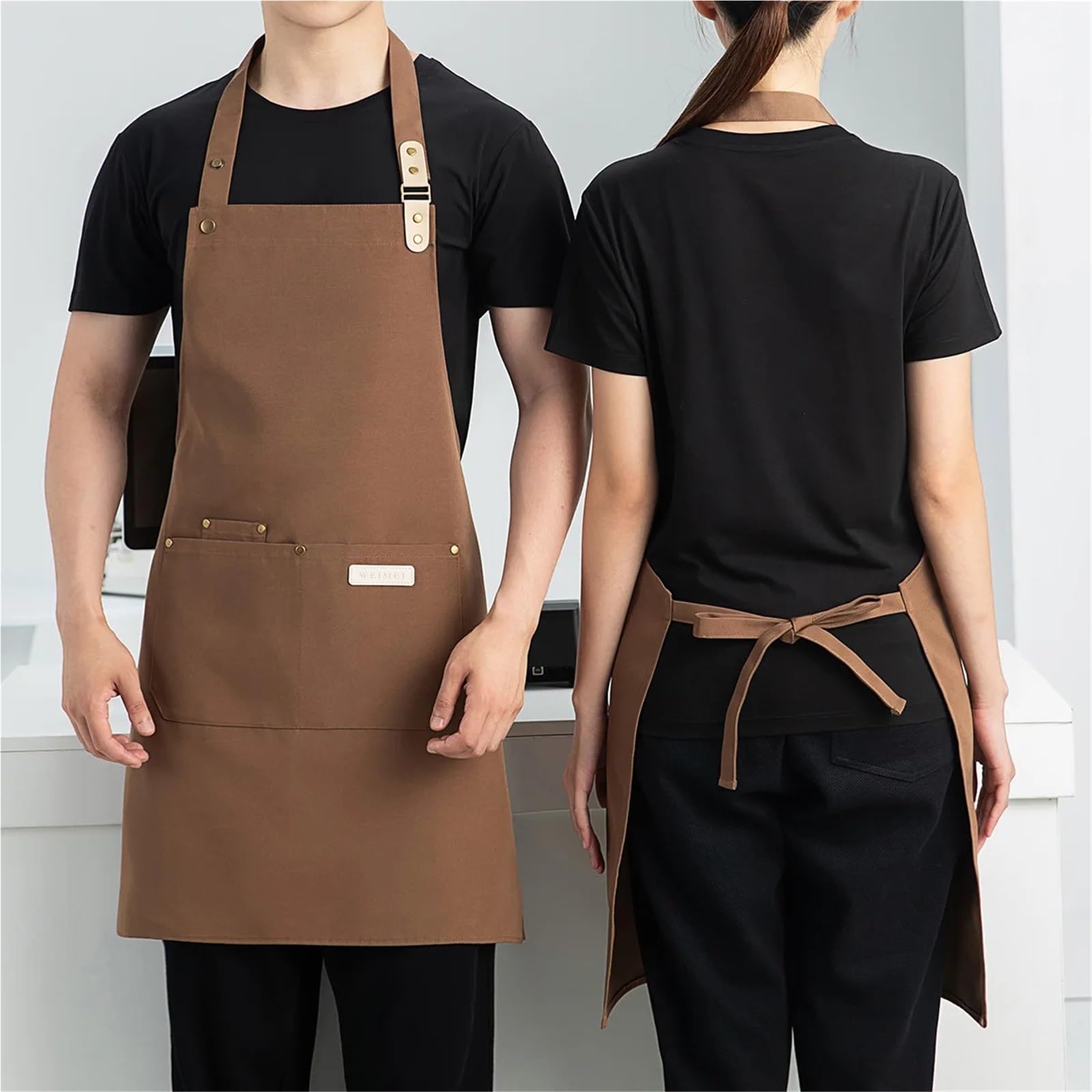 Delantal de chef 2 piezas, lona impermeable unisex para Cocinar
