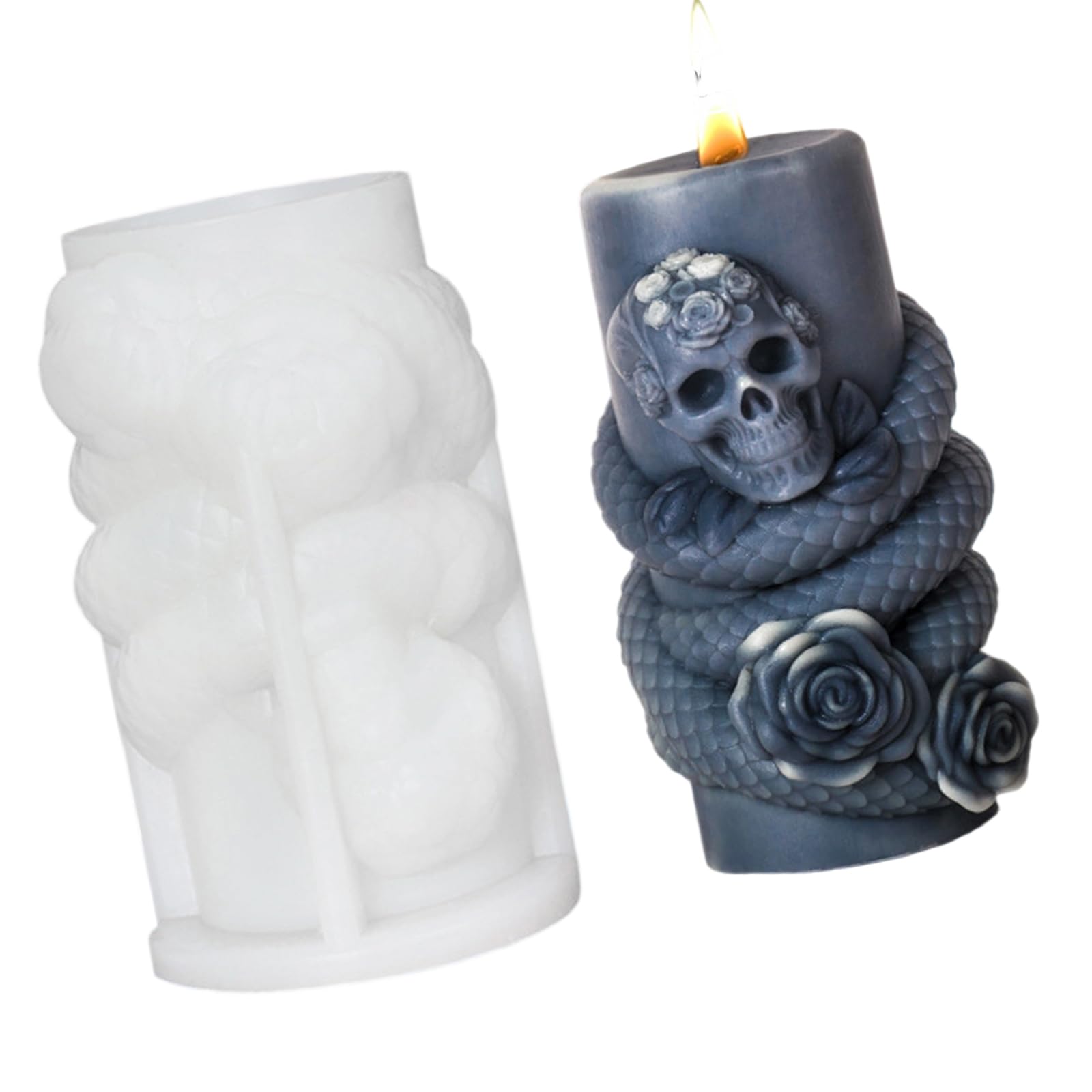 Qusinfc Rotating Snake Silicone Molds Castings Molds Cylindrical Snakes Plasters Craft Supplies Rotating Snake