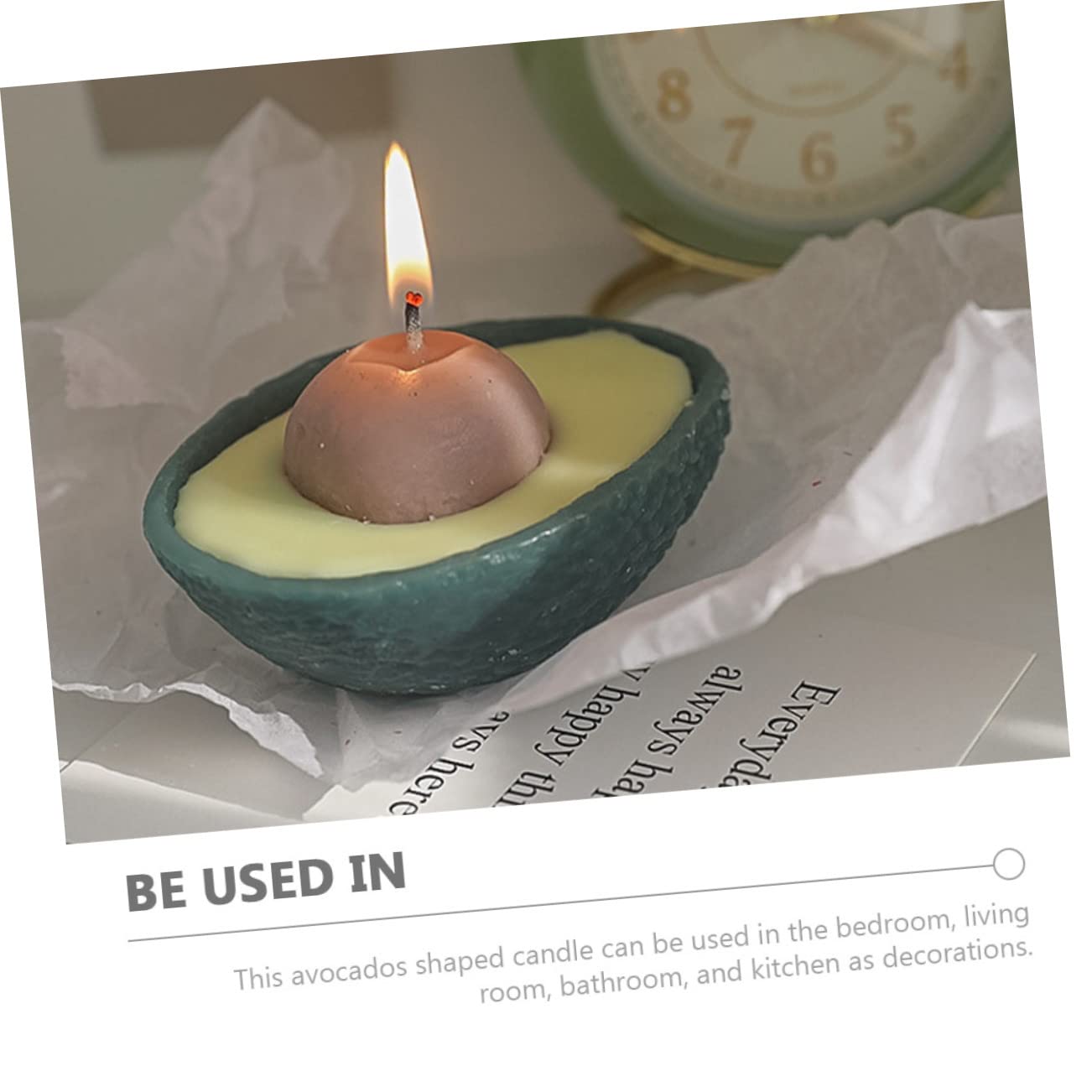 CALLARON Candela Profumata All’avocado 2 Pezzi, Verde, senza Fumo, Lunga Durata, Decorazione per Camera da Letto e Casa