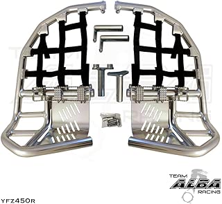Yamaha YFZ 450R / YFZ 450R SE (2009-2019) Propeg Nerf Bars Silver Bars w/Black Net - coolthings.us