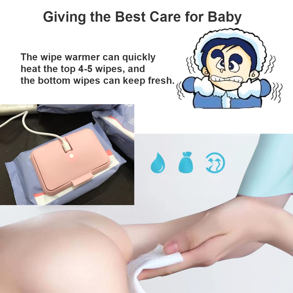 HUIOP toallitas Calientes,Calentador de toallitas húmedas portátil para bebés Calentador de toallitas húmedas para bebés Calentador Alimentado por USB Viajar