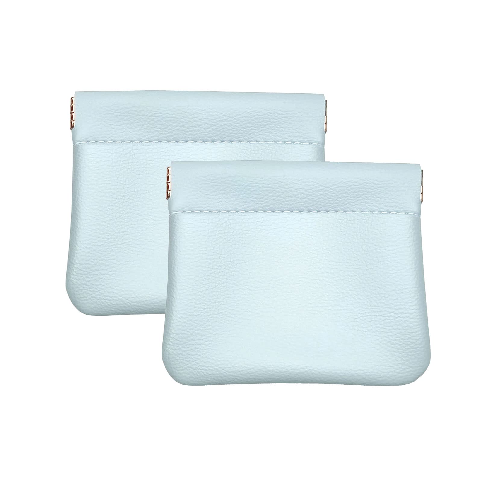 VOFOON [Upgrade] Leather Mini Squeeze Coin Purse, Small Jewelry Pouch Leather Travel Bag Coin Holder For Men/Women 2/4 Pack